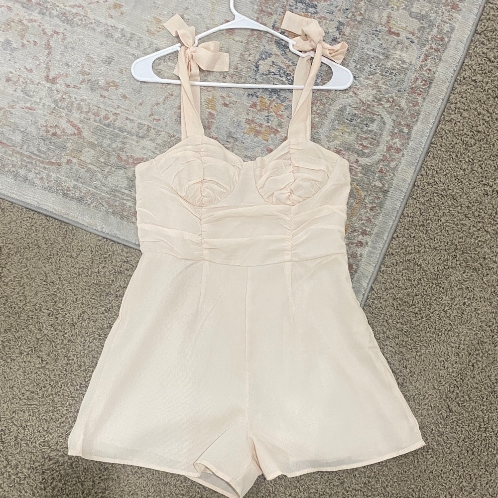 PrettyLittleThing bow Tie Strap Romper